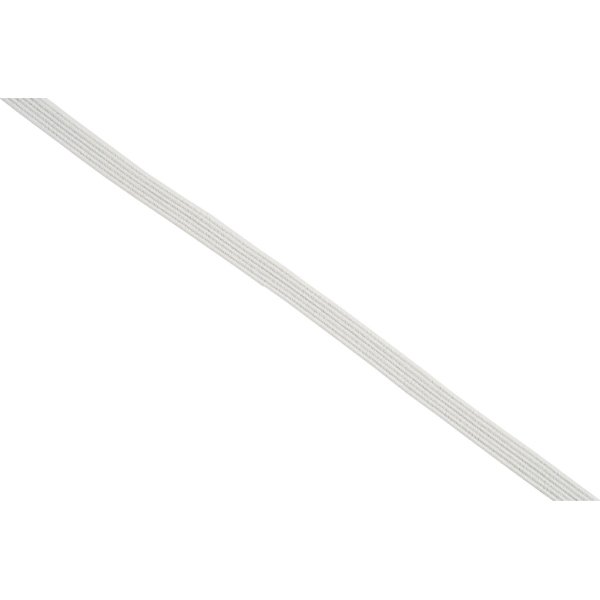 Elastikbånd, 6 mm x 50 m, hvid