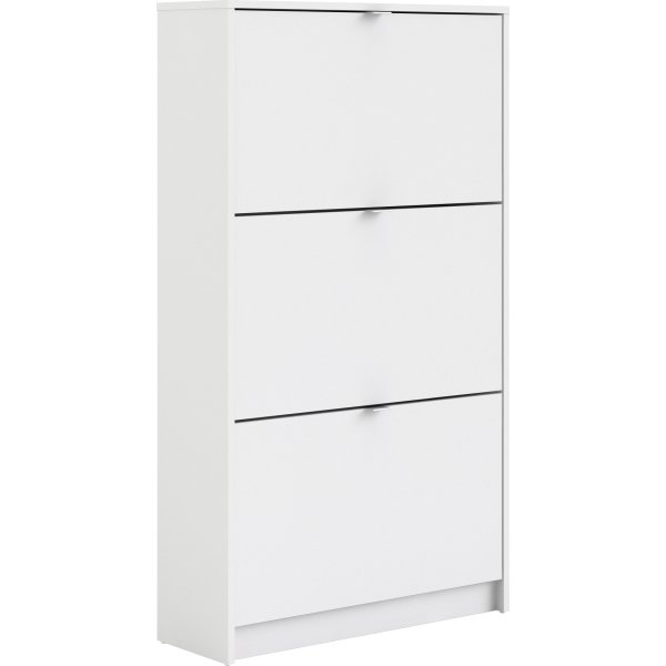 Coreline Skoskab m. 3 klaplåger og 6 rum, hvid