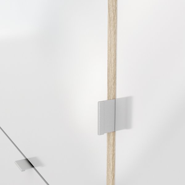 Coreline Skoskab m 3 klaplåger og skab, eg/hvid