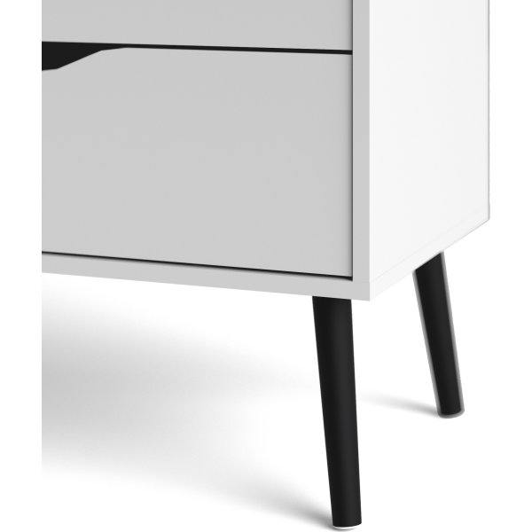 BudgetLine Kommode m. 4 skuffer, hvid/sort