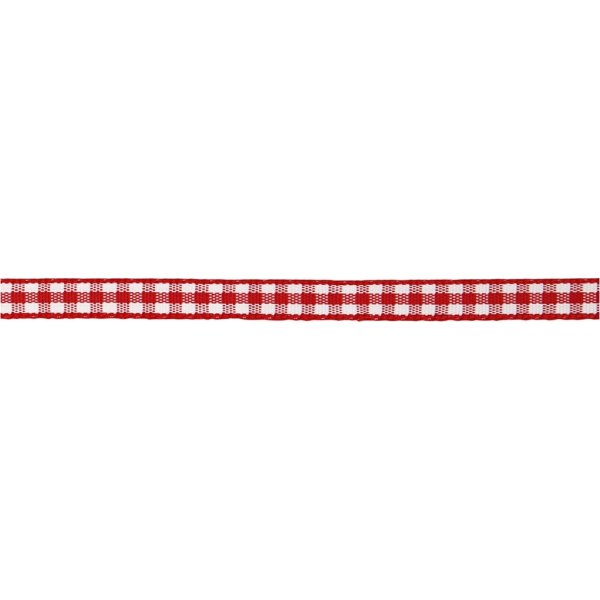 Ternet Dekorationsbånd, 6 mm x 50 m, rød/hvid