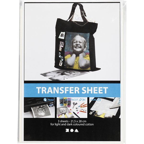 Transferpapir 21,5x28 cm, transparent, 5 ark