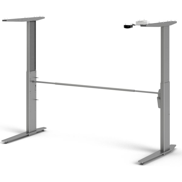 BudgetLine hæve-/sænkebord, 150x80cm, hvid/alu