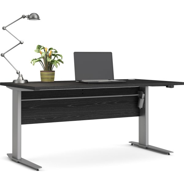 BudgetLine hæve-/sænkebord, 150x80cm, sort/alu