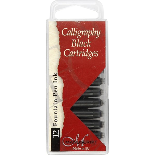Manuscript Kalligrafi Refill | Sort | 12 stk.