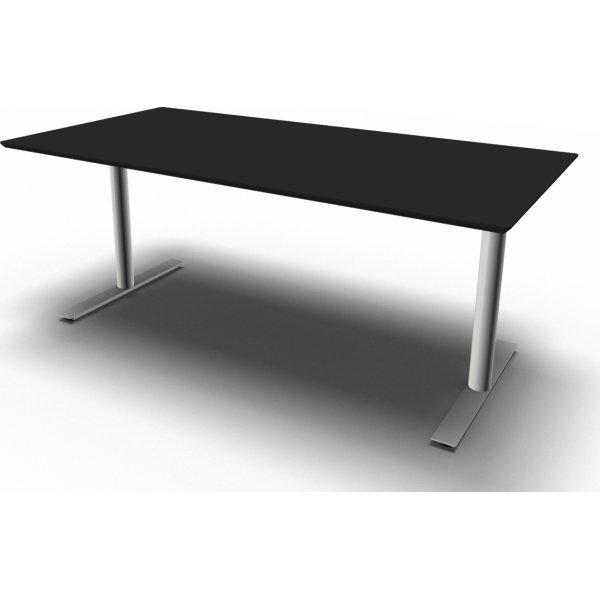 InLine hæve/sænkebord, 180x80 cm, sort/alu
