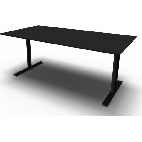 InLine hæve/sænkebord, 180x80 cm, sort/sort