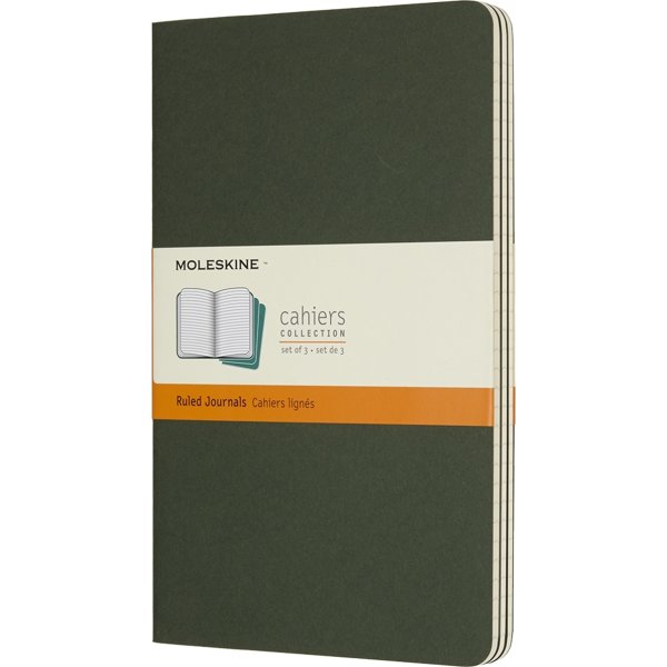 Moleskine Cahier Notesbog | L | Linj. | Grøn