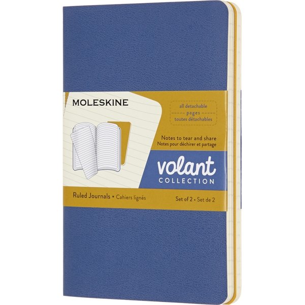 Moleskine Volant Notesbog | Pkt. | Linj. | Blå/gul
