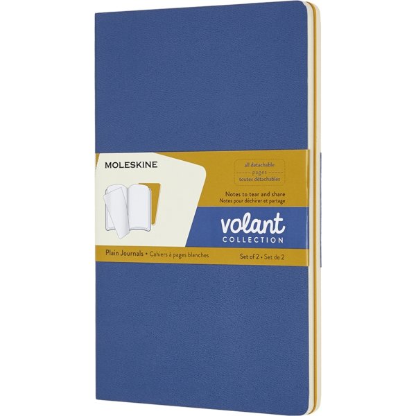 Moleskine Volant Notesbog | L | Blan. | Blå/gul