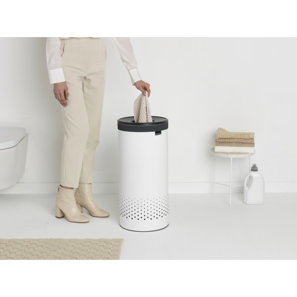 Brabantia Vasketøjskurv, 35 L, hvid/grå