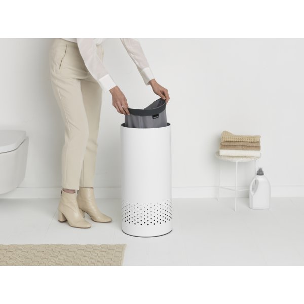 Brabantia Vasketøjskurv, 35 L, hvid/grå
