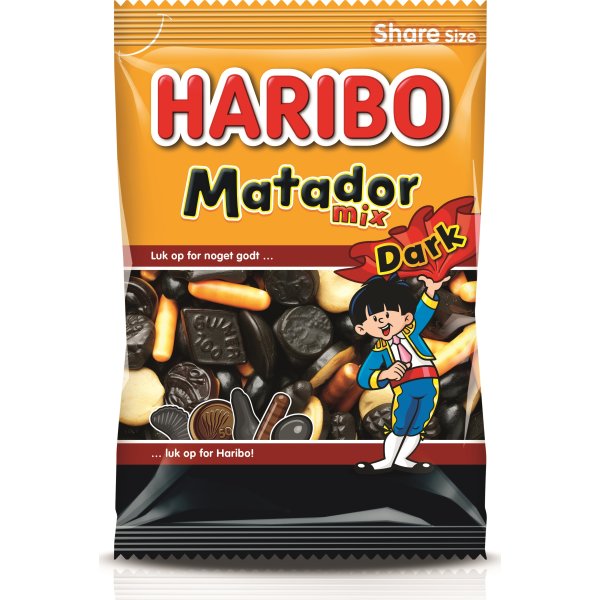 Male Tropisk salat Haribo Matador mix dark, 350 g, til lakridselskeren - fås her! | Lomax A/S