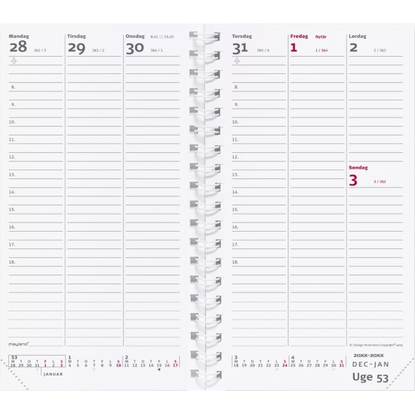 Mayland 2021 Week Planner Refill Uge Lomax A S kalender uge 8 2021