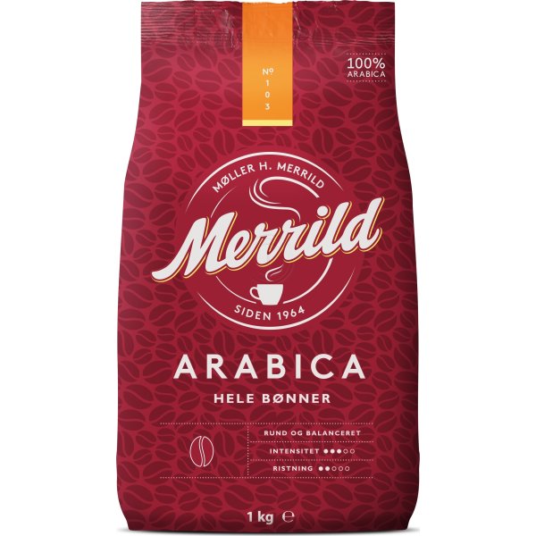 Merrild Arabica helbønner, 1000g