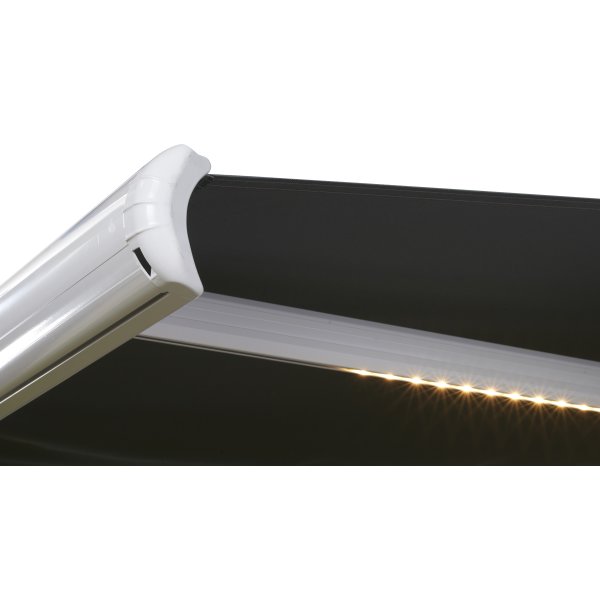 Liana Markise m/motor & LED, 480x300 m, grå/hvid