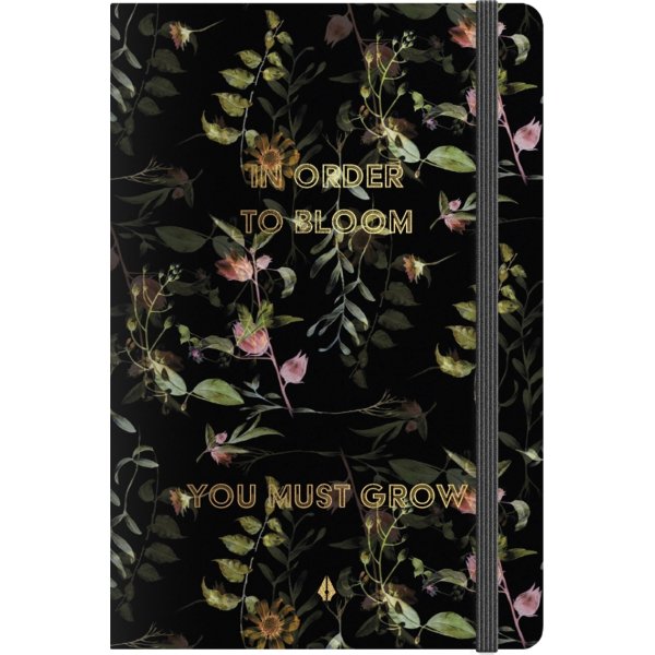 Burde Deluxe Notesbog, A5, linjeret, flower