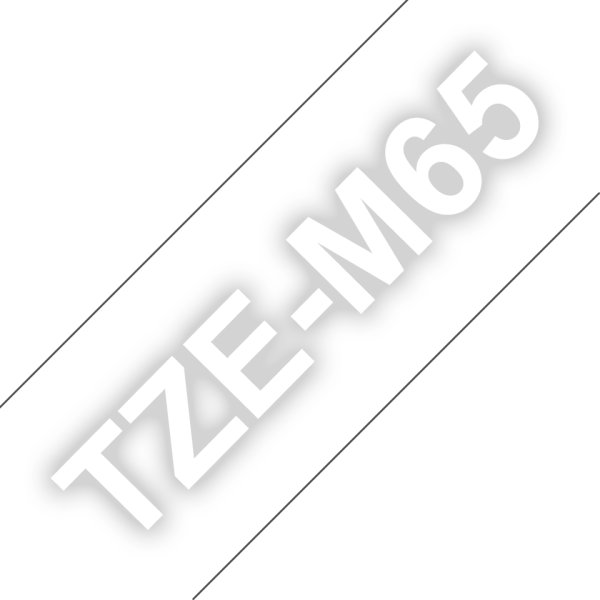 Brother TZe-M65 labeltape 36mm, hvid på mat klar