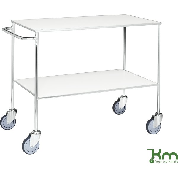 Rullbord – 2 hyllor, 1000x580x850 mm, Galvaniserad