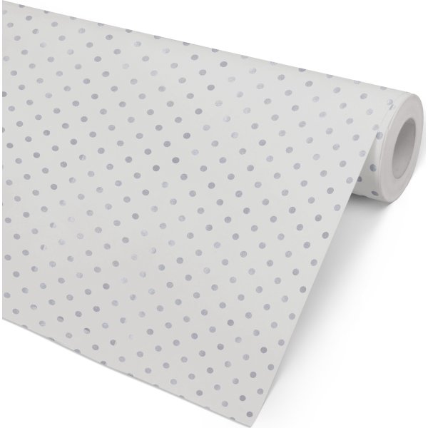 Gavepapir Dots Sølv, 57 cm x 100 m