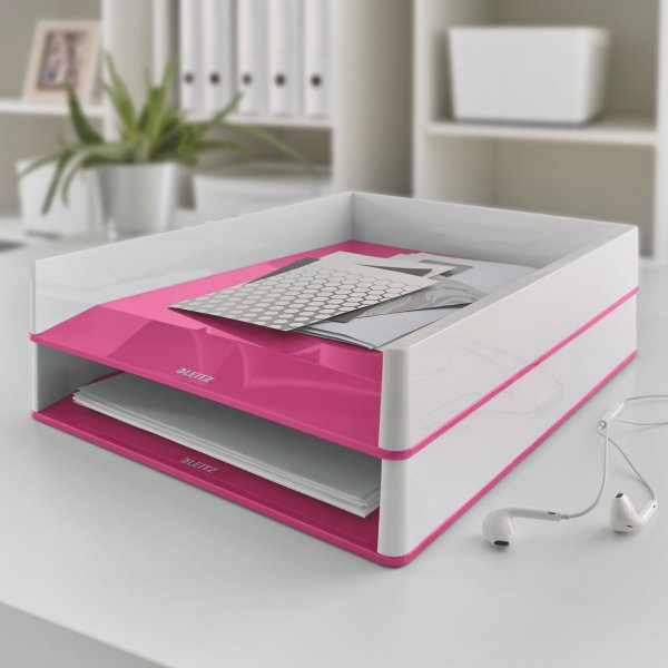 Brevkorg Leitz Wow Vit/rosa