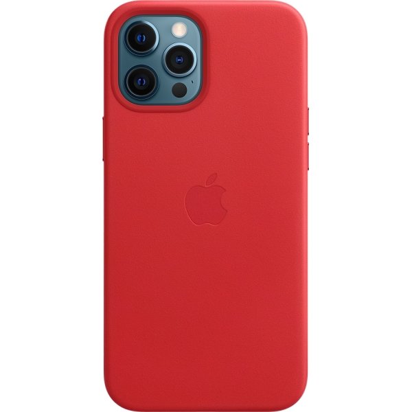 Apple læder etui til iPhone 12 Pro Max, rød