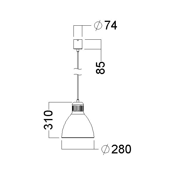 Luxo L-1 E27 loftslampe, Ø28, sort