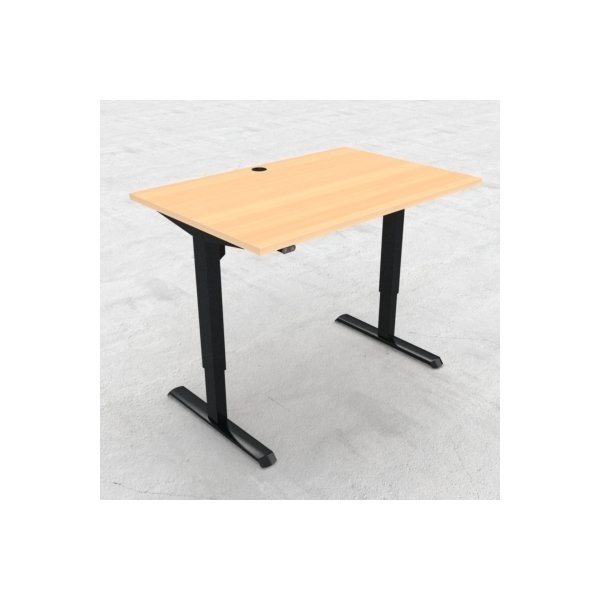 Compact hæve/sænkebord, 120x80 cm, Bøg/sort
