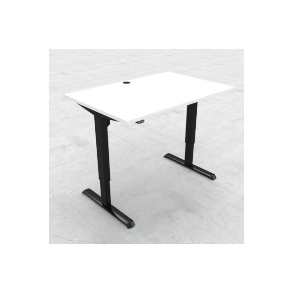 Compact hæve/sænkebord, 120x80 cm, Hvid/sort