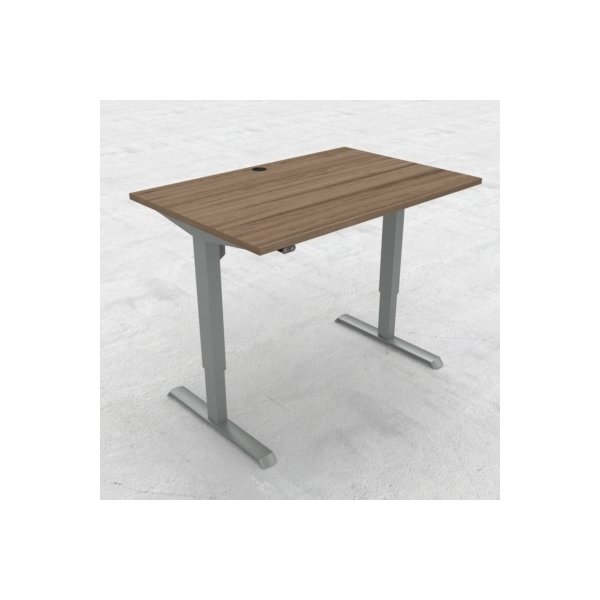 Compact hæve/sænkebord, 120x80 cm, Valnød/alu