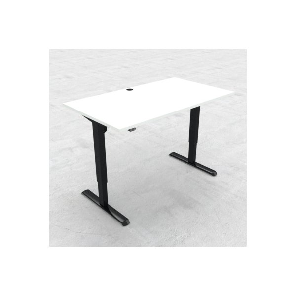 Compact hæve/sænkebord, 140x80 cm, Hvid/sort