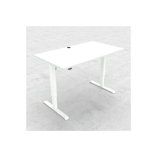 Compact hæve/sænkebord, 140x80 cm, Hvid/hvid