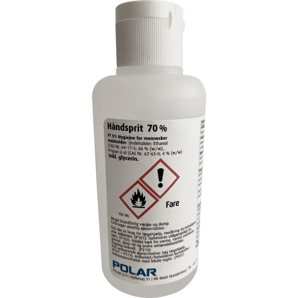 Polar Håndsprit flydende 70% hånddesinfek. 100ml