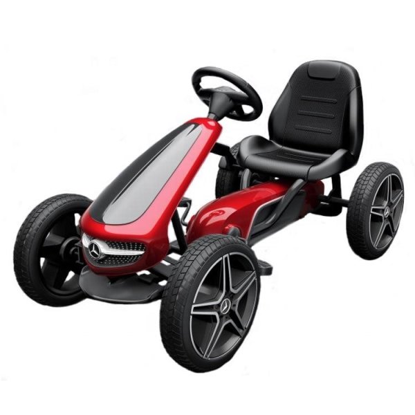 Mercedes Benz pedaldriven gokart för barn, röd