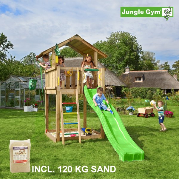Jungle Gym Chalet legetårn inkl sand & rutschebane