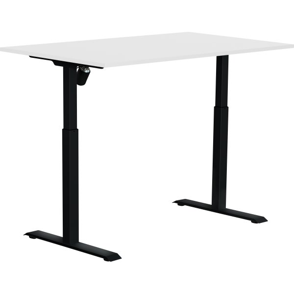 Sun-Flex II hæve-sænkebord, 140x80, Hvid/sort
