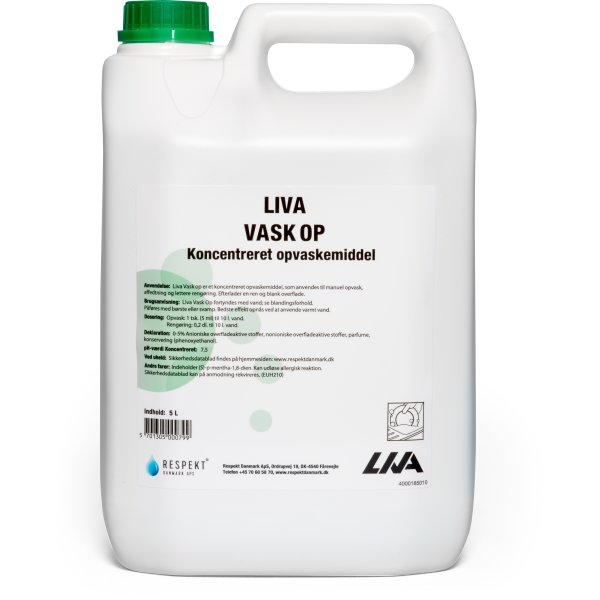 Liva "Vask Op" opvaskemiddel, 5 - køb hos Lomax1 | A/S