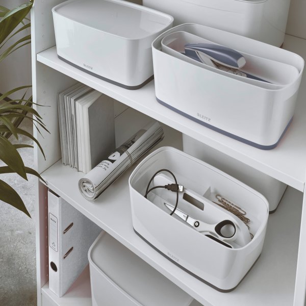 Leitz MyBox förvaringslåda Small, vit/grå