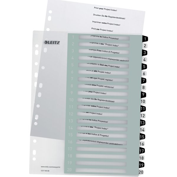 Leitz WOW utskrivbart Register A4+ 1-20