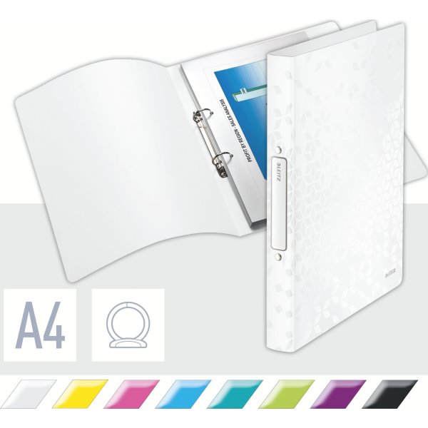Leitz WOW A4-ringpärm, 2OR, 32 mm, EU-hål, vit