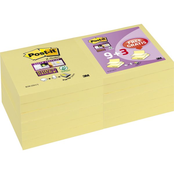 Post-it Super Sticky Z-Notes 76 x 76 mm, 12 blokke
