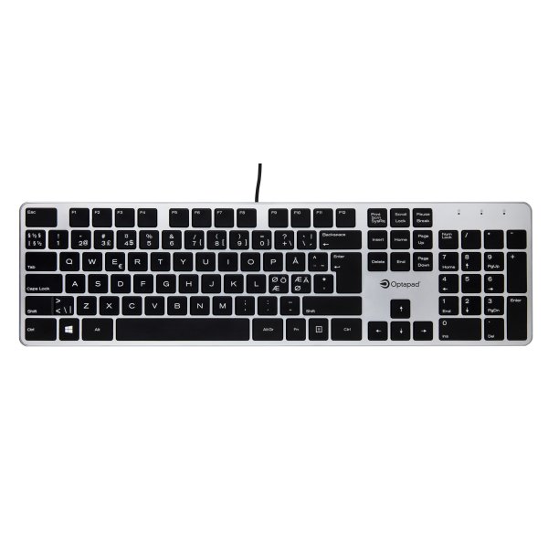 Optapad tastatur, sort/sølvgrå