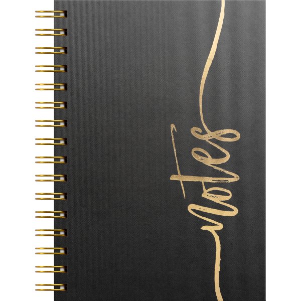 Burde Notesbog, A5, linjeret, notes gold