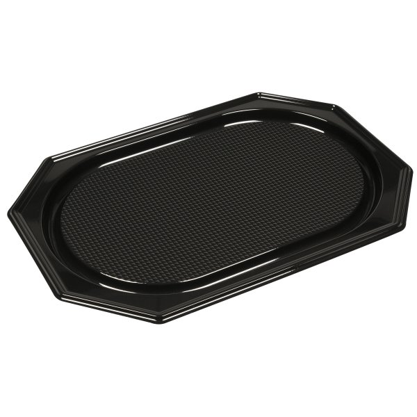 Serveringsfad, 45,5x30,2 cm, Plast, Sort, 10 stk.