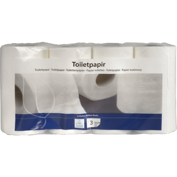 Toiletpapir | 3-Lags | 64 ruller | Hvid | Nyfiber