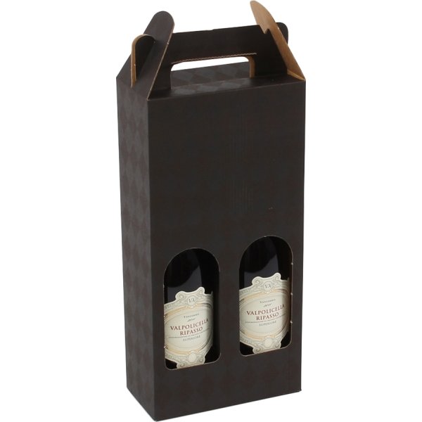 Vinæske, 2 flasker, Harlekin, Sort