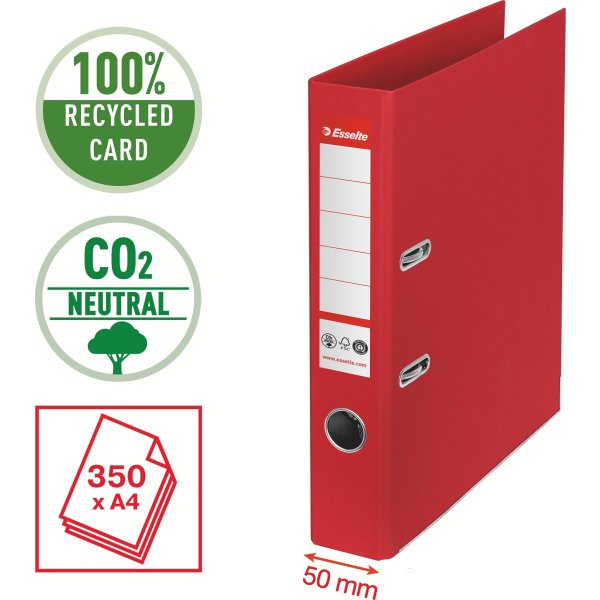 Esselte No.1 CO2-komp. brevordner | 50mm | Rød