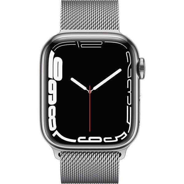 Apple Watch Series 7 (GPS+4G) 41mm, sølv, stålrem