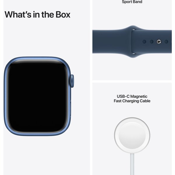 Apple Watch Series 7 (GPS+4G), 45mm, blå, sport