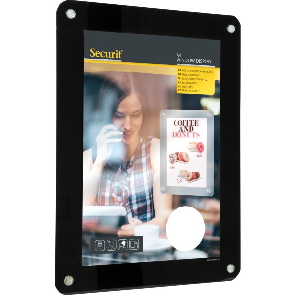 Securit Window Plakatramme | A4 | Sort